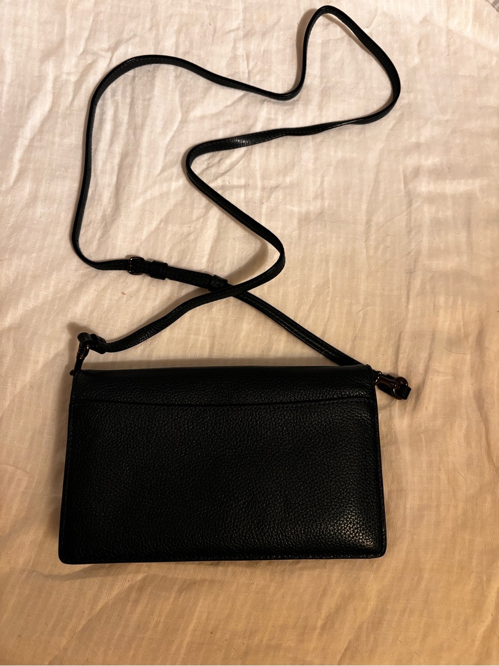 Coach Phone Crossbody – Dark Blue Pebbled Floral & Studs– Like New - Picture 8 of 9
